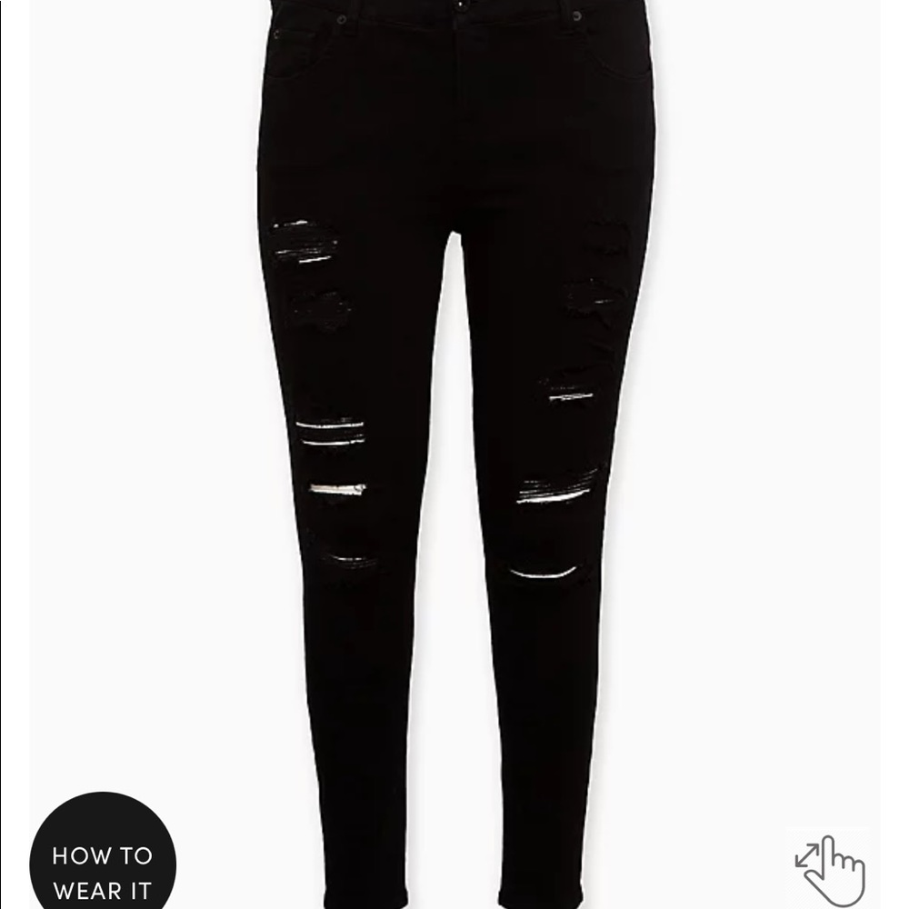 Destructed Bombshell Skinny Black - image 5